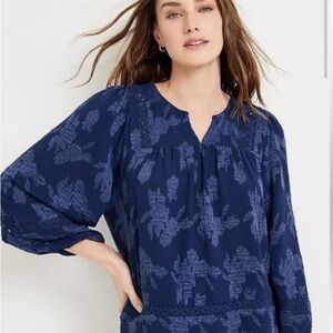 Maurices Midnight Blue Patterned Blouse